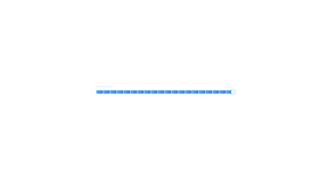 Blue progress bar loading on clean white background