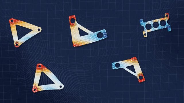 Finite Element Analysis Von Mises Stress Contour On Deforming Bracket Meshes Seamless Loop in rich navy tones
