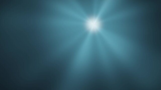 Volumetric light rays radiating god ray beams abstract dark background seamless loop in calm blue tones