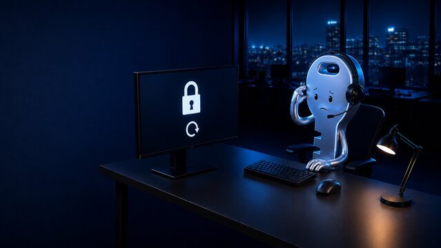 Forgot password and password reset concept. IT help desk support for account recovery and login access problem