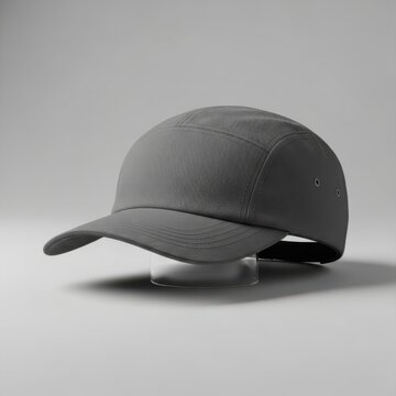 A simple, stylish gray baseball cap with a flat brim and structured design, showcased against a plain background.