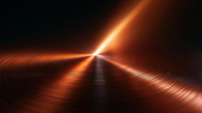 Glowing Laser Beam Reflecting on Circular Metallic Surface