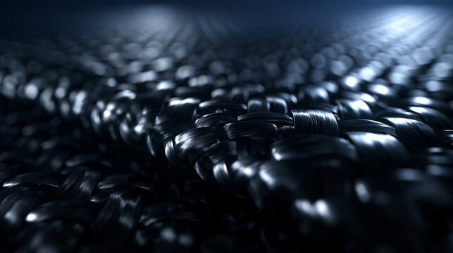 Close Up of Dark Woven Carbon Fiber Texture Background