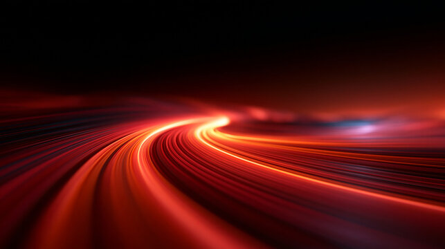 Abstract Glowing Light Trails Illustrating High Speed Technology