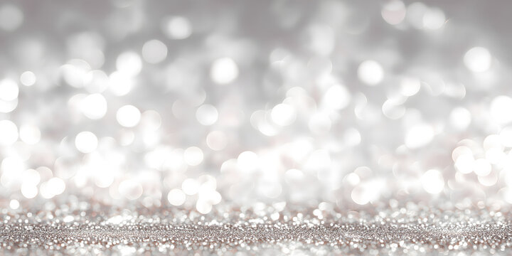 Bright Silver Bokeh Light Abstract Backdrop