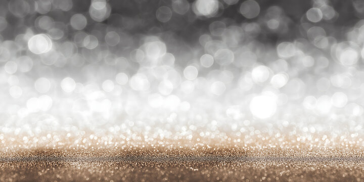 Elegant Silver and Gold Bokeh Light Background