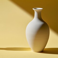Fototapeta premium White porcelain vase with asymmetric shadow
