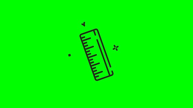 Ruler animation featuring a simple line geometric icon as a symbol.