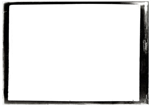 Vintage photo film frame of a middle format old camera with transparent background (png image).	