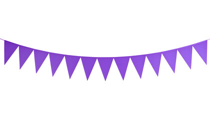 Obraz premium Purple bunting flags hanging as a decorative festive garland for parties and celebrations featuring triangular pennants made of fabric material&nbsp;&nbsp;