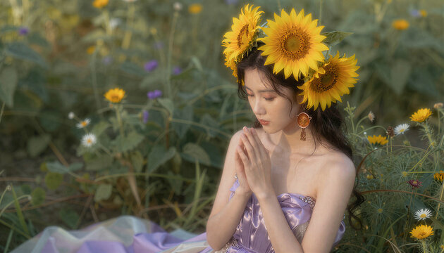 Sunflower Crown Meadow Muse