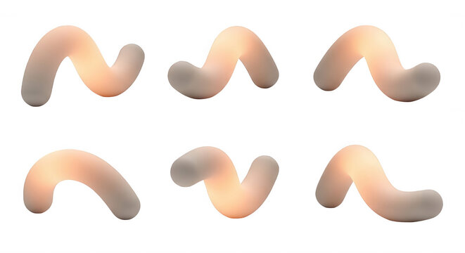 animated 3d worms crawling on white background educational visuals and design projects