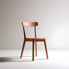 Fototapeta premium Minimal wooden chair on white
