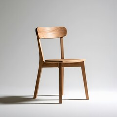 Fototapeta premium Minimal wooden chair on white