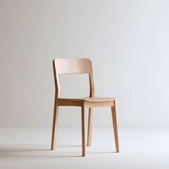 Fototapeta premium Minimal wooden chair on white
