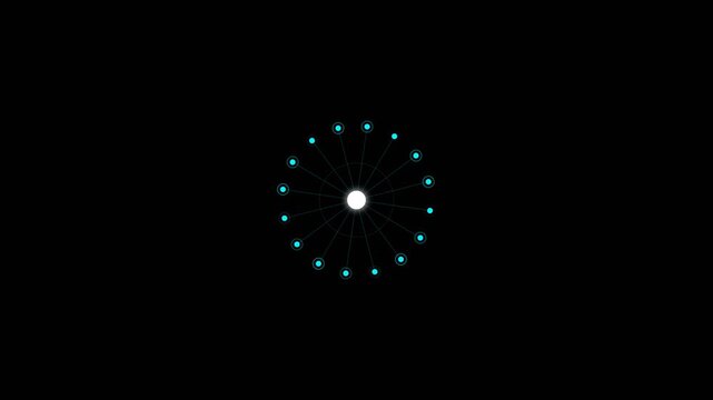 Abstract orbital validator rings with glowing blue nodes on a dark background