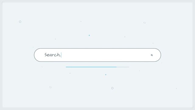 Search Bar Typing Animation on Light Blue Background
