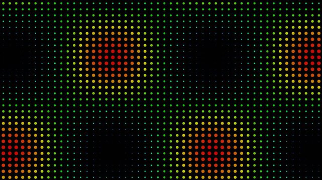 Colorful halftone dot grid with thermal topography distortion effect for digital backgrounds