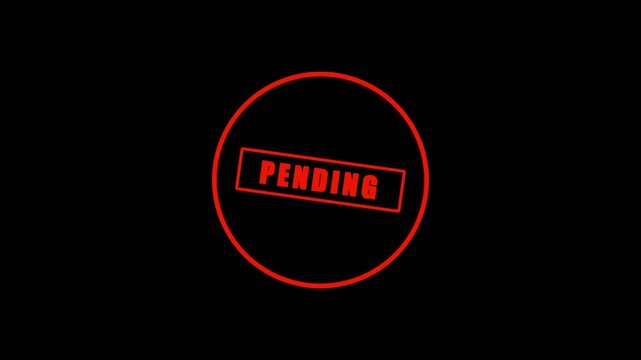 Vintage Complex Pending Circular Stamp Red Ink Black Background Motion Graphic Video Template