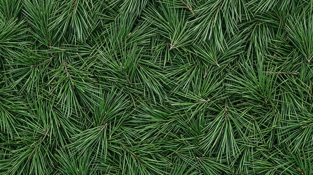Fresh Dense Pine leaves (Pinus) Orthographic View