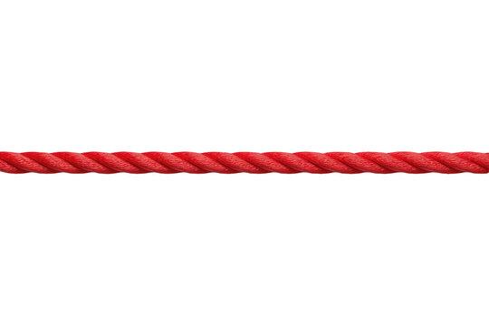 Red twisted rope with pronounced spiral weave