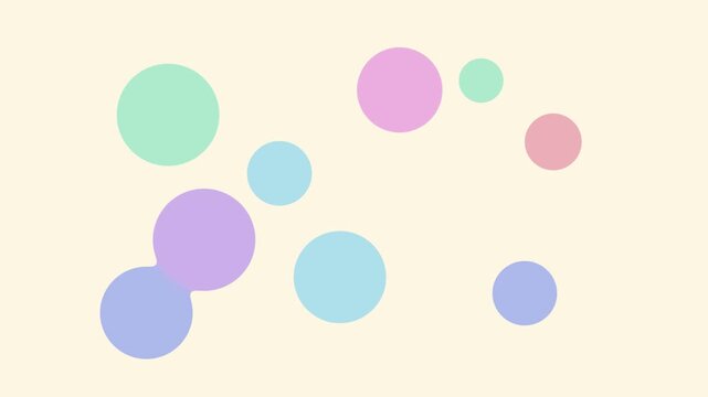 Soft pastel bubbles floating on a light cream background in a minimalist abstract style