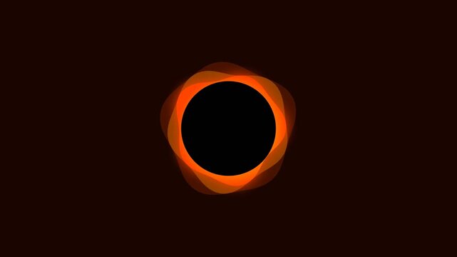 Symmetrical glowing orange rings pulsing with molten energy on a black background