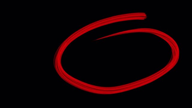 Hand drawn red circle animation, scribble highlight overlay for editing and presentation hand-drawn with alpha channel 4K 