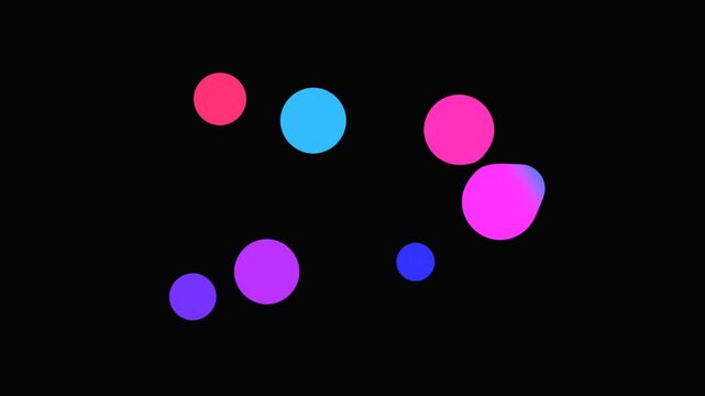 Vibrant neon liquid circles moving and blending against a dark backdrop