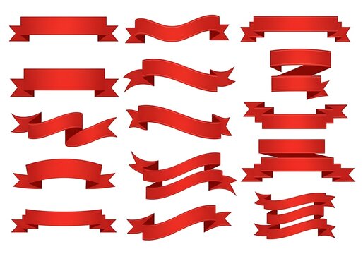 Red wooden blocks and shapes vector set