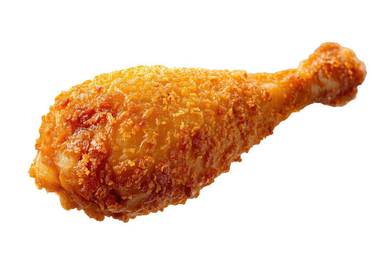Crispy golden breaded chicken drumstick with crunchy coating