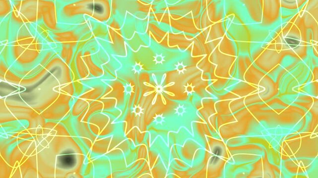 Swirling yellow golden mandala overlay patterns with green liquid accents for psychedelic designs, backgrounds, prints, posters, or digital art projects.