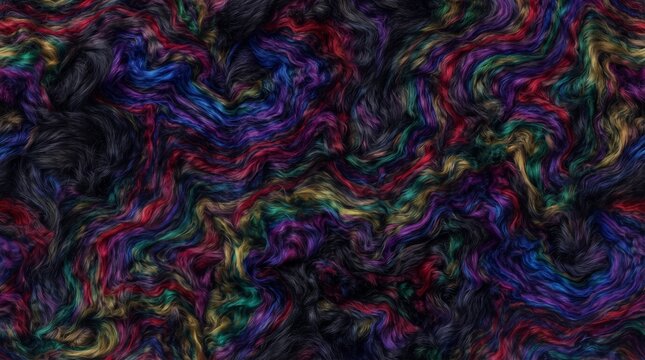 soft wavy fur texture background in dark multicolored tone