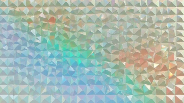 Iridescent geometric surface with shifting light patterns creates a mesmerizing abstract motion animation display for modern digital design background footage