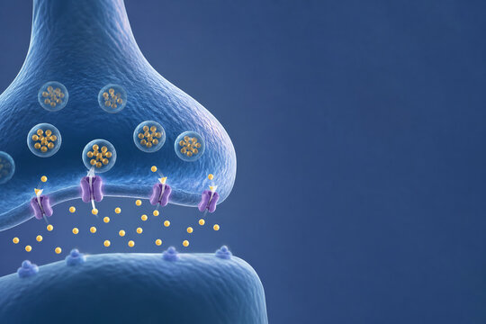 Neurotransmitter Reuptake at Synapse Scientific Illustration
