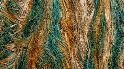 Fototapeta premium rough bamboo fibers texture background in turquoise and brown tone