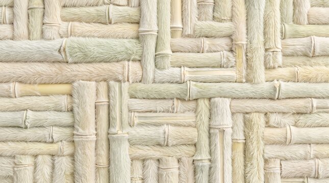 fuzzy furry bamboo texture background in beige and sage green