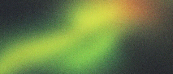 Abstract grainy gradient background with soft green and orange light leaks. Cinematic film grain texture with blurry neon glow. Dark atmospheric wallpaper for modern digital design projects. © VEXLO