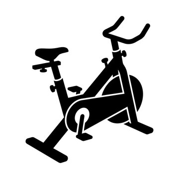 Exercise stationary bicycle black silhouette for home fitness workouts.