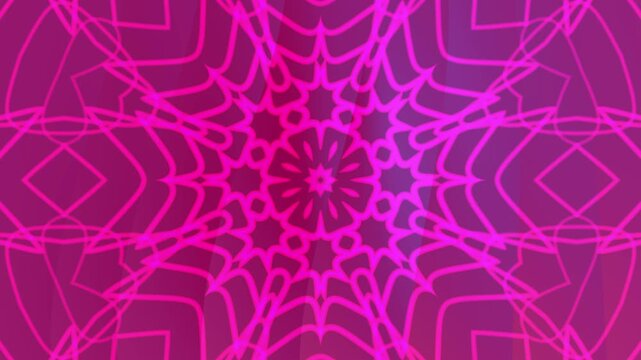 Bright pink neon mandala overlay star pattern suitable for backgrounds, prints, textiles, and digital design projects needing intricate geometric elements.