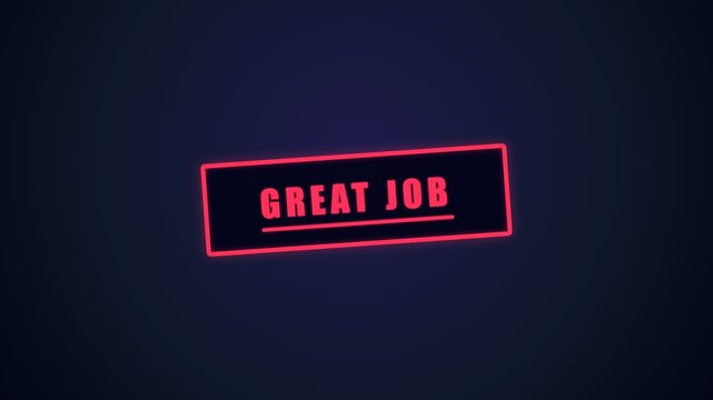 Great Job Sunset Coral Gradient Framed Stamp Underlined Motion Graphic Video Template