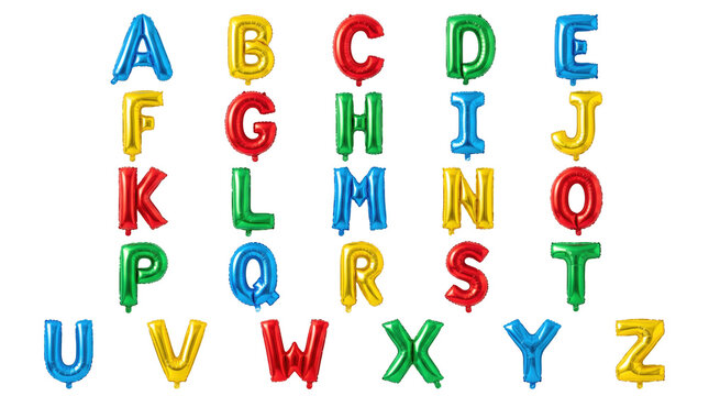 Foil Balloon Letters Alphabet Grid Collection, Inflatable Party Font