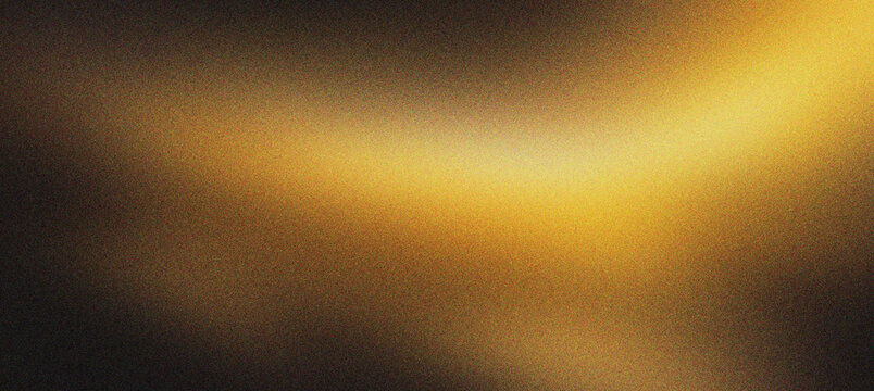 Cinematic gold light leak on black background, abstract grainy texture with warm amber glow. Soft blurred golden light overlay for film aesthetic. Elegant dark gradient with glowing light rays.