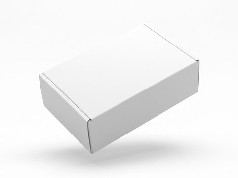 White Mailer Box Mockup Floating on Isolated Background