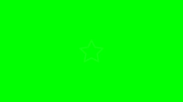 Animated lightning bolt and stars on a green screen background.