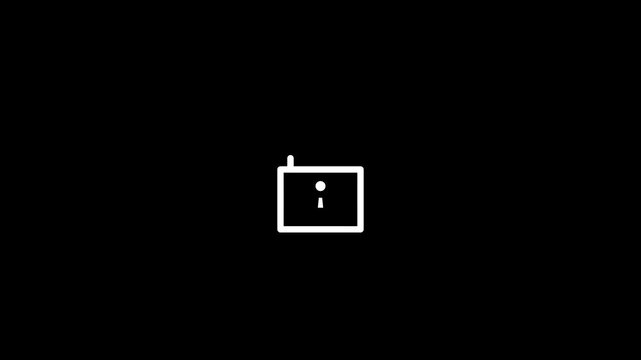 Simple White Padlock Icon on Black Background Represents Security and Protection.