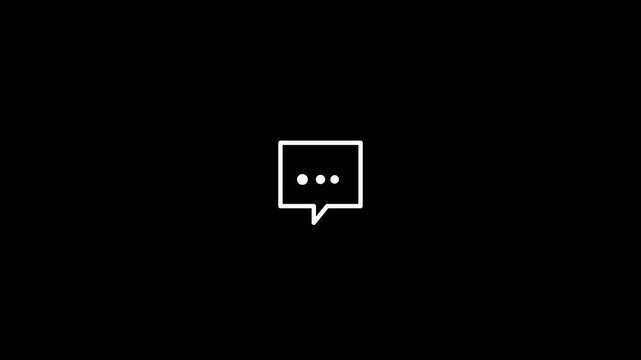 Minimalist animated icons representing communication and conversation.