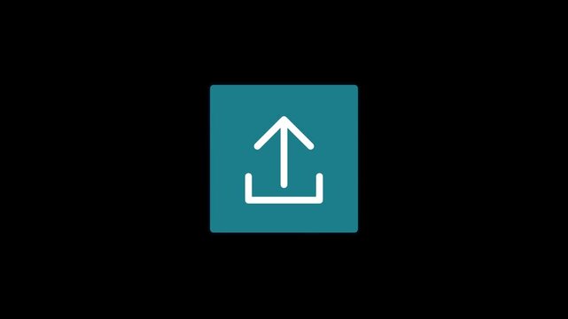 Simple upload icon on a dark background for digital use.