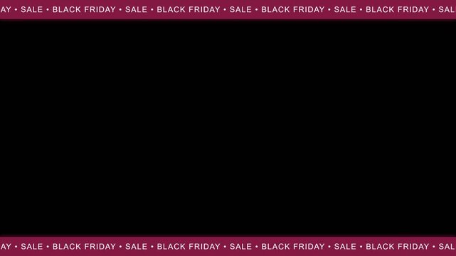 Black Friday Sale Dark Pink Ticker Very Slow Loop Clean White Text Motion Graphic Video frame Template