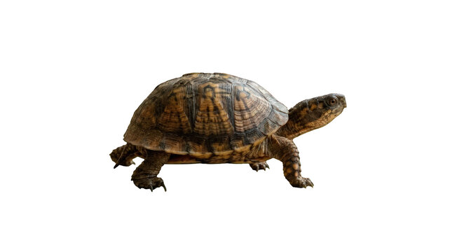 Box Turtle Isolated on White Background